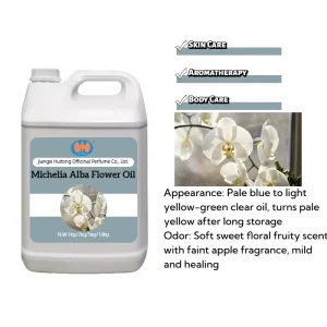100% Pure Natural Michelia Alba Flower Essential Oil, Steam Distilled, for Cosmetics, Fragrance, and Soap