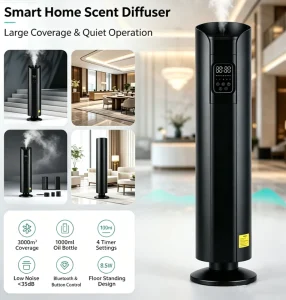 1000ml Waterless Essential Oil Diffuser Freestanding APP Control Air Freshener for Hotel Home Commercial Use