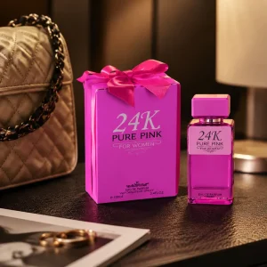 100Ml 24K Pure Series Eau De Parfum Men & Women Square Transparent Spray Perfume With Color Ribbon