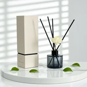 100ml 120ml 200ml 500ml Sustainable Round Black Glass Reed Diffuser Bottles with Box