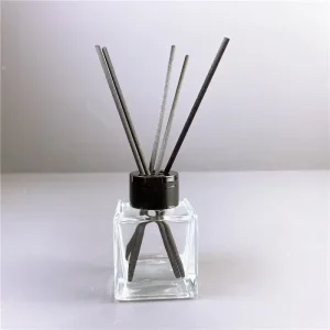 100ml 200ml 250ml Luxury Empty Round Clear Black Matte Aroma Glass Perfume Reed Diffuser Bottle