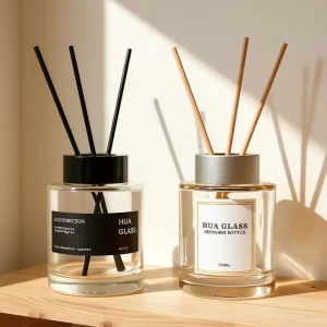 100ml 200ml Clear Cylinder Diffuser Bottle Customize Color Glass Aromatherapy Fragrance Sticks Bottle Empty Reed Diffuser Bottle