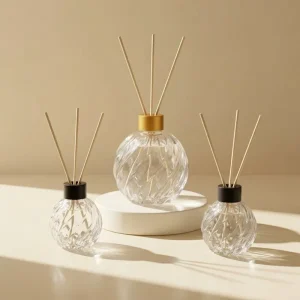 100ml 250ml Round Glass Reed Diffuser Bottle with Screw Cap for Essential Oil Diffuser