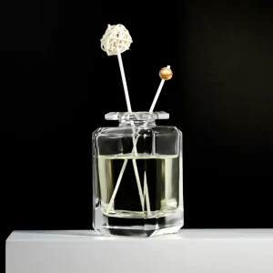 100ml Deluxe Glass Square Reed Diffuser with Screen Printed Design and Perfume Fragrance