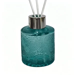 100ml Embossed Glass Jar Home Fragrance Reed Diffuser Freshener Glass Bottle Aroma Set