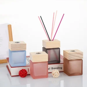 100ml Empty Luxury Home Fragrance Diffuser Square Frosted Glass Aroma Reed Diffuser Bottle