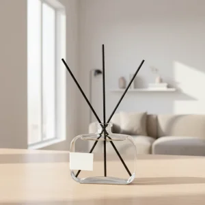100ml Flat Empty Reusable Glass Reed Diffuser Bottle for Aromatherapy and Essential Oil