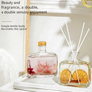 100ml Glass Reed Diffuser Set Handmade Preserved Floral Design Natural Aromatherapy Oil Long Lasting Fragrance for Home Decor