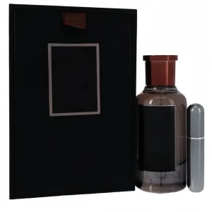 100ml Luxury Vintage Round Glass Perfume Bottle Cylinder Cream Wooden Cap with Private Label for Men