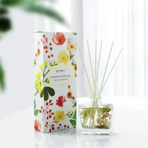 100ml Reed Diffuser Set Room Fragrance Scented Oil Infuser with Natural Flowers Soothing Scent Housewarming Gift Custom