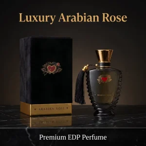 100ml Unisex EDP Arabian Rose Oud Perfume 8-12H Long Lasting Luxury Smoked Ripple Glass Bottle with Black Velvet Gift Box