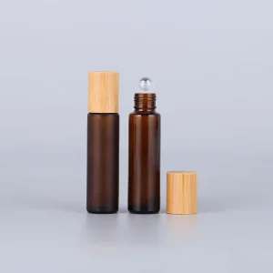 10ml Amber Roll on Bottle Bamboo Cap Essential Oils Roller Ball Glass Bottle Clear Glass Roller Bottle