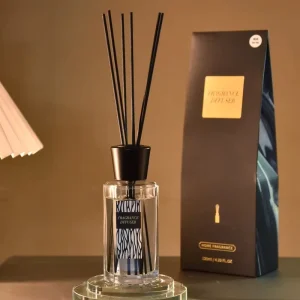 120 ml Reed Diffuser Set with Glass Bottle and Cap, Essential Oil, Custom OEM/ODM, Alcohol-Free