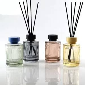 120ml 4oz Stripe Round Glass Reed Diffuser Bottle