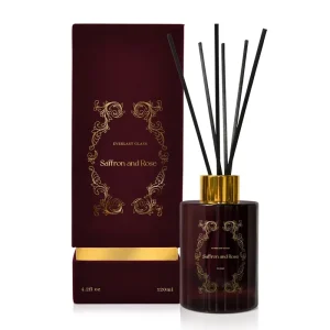120ml Empty Aroma Reed Diffuser Essential Oil Luxury Glass Bottle with Gift Set and Sticks