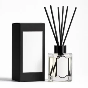 120ml Glass Reed Diffuser Set with Black Reeds and Retail Box