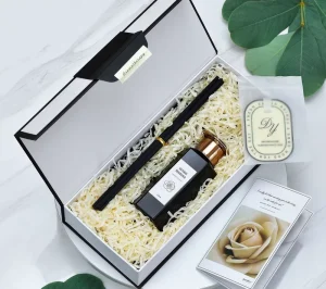 120ml Home Decor Perfume Essential Fragrance Oil Reed Diffuser with Scented Cotton Paper Air Freshener Gift Set Custom