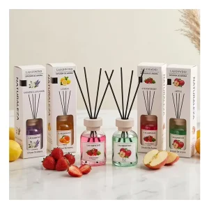 120ml Reed Diffuser Set with Natural Essential Oil Fragrance for Home Bedroom Office