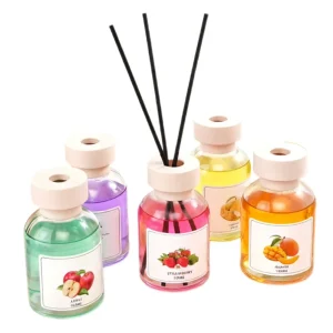 130ML Glass Reed Diffuser Set Natural Essential Oil Home Fragrance for Bedroom Office