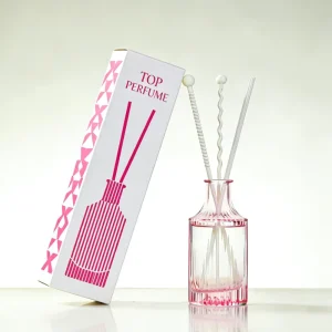 150ml Clear Glass Fragrance for Reed Diffuser Bottle Customizable Round Vertical Stripes Easy Open Glass Bottle