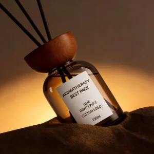 150ml Eco-Friendly Aroma Air Freshener Reed Diffuser Bottle with Silk Screen Printing, Cork Wooden Lid, and Glass Body