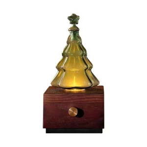15Ml Silent Pine Wood Glass Christmas Tree Essential Oil Diffuser For Living Room Xmas Home Decoration