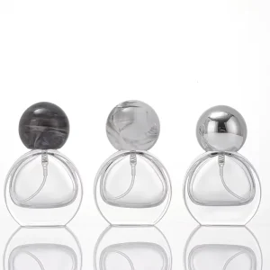 15ml Oval Clear Glass Perfume Bottle Multi Style Bow T Bar Marble Metal Sphere Decor Caps Empty Fragrance Vial