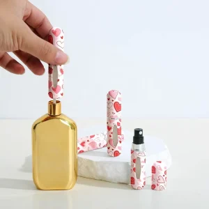 15ml Portable Flat Pump Sprayer Plastic Bottle with Screen Printing and UV Coating for Reed Diffuser Perfume Samples