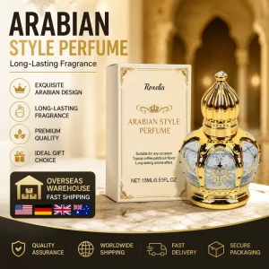 15mlArabian Style Perfume Long Lasting Fragrance Oil Luxury Floral Woody Scent Portable Perfume for Women Men Overseas Warehouse