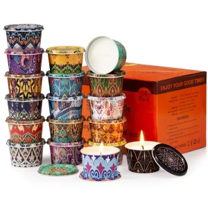 18-Pack Scented Candle Sets 18 Fragrances Soy Wax Aromatherapy Candles Sets Gift With 10% Essential Oils For Home And Travel