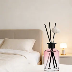 180ml Handcrafted Glass Oil Reed Diffuser, BPA-Free, Alcohol-Free, 3-Month Use