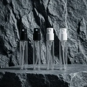 1ml 2ml Clear Glass Spray Atomizer Mini Perfume Tester Vials Bottles Tea Clear Crimp Pump ISO9001 Certified Round