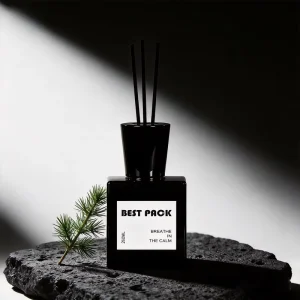 200ml Black Square Glass Reed Diffuser Bottle, Empty Aroma Diffuser Container