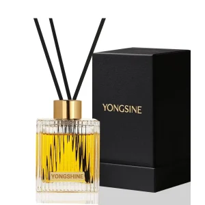 200ml Empty Clear Square Vertical Stripe Reed Diffuser Bottle