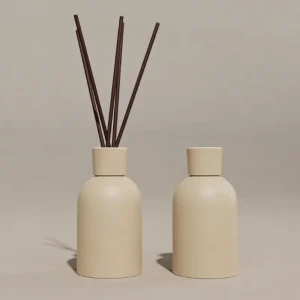 200ml Empty Reed Diffuser Ceramic Cement Plaster Round Reed Diffuser Bottle and Box with Stopper