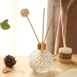 200ml Glass Reed Diffuser Bottle with Crown Cap, Hot Stamping and Textured Design