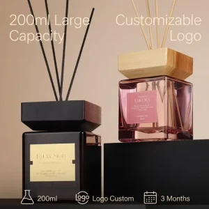 200ml Glass Reed Diffuser with Essential Oil Fragrance for Indoor Use