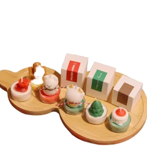 2026 Christmas Gift Set Fruit Pattern Soy Wax Tea Candles in Gift Box