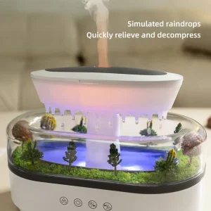 250ml Electric Ultrasonic Essential Oil Diffuser and Humidifier with Remote Control, Drip and Music Functions, 1-Year Warranty