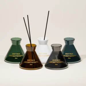 250ml Empty Conical Glass Reed Diffuser Bottle with Sticks, Multiple Colors