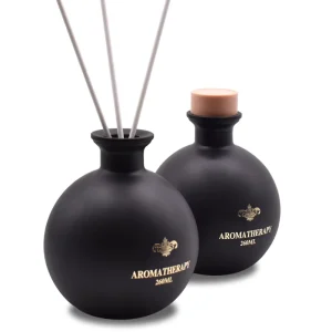 250ml Matte Black Ball-Shaped Glass Reed Diffuser Bottle with Stopper