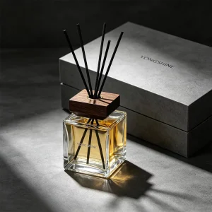250ml Square Glass Reed Diffuser Bottle with Wood Cap