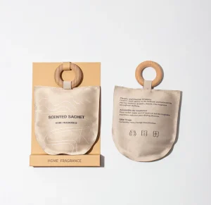 25g Hanging Air Freshener Scented Sachet Fabric Perfume Bag Wood Cap Natural Corns Fine Design for Home Decor Car OEM ODM Custom