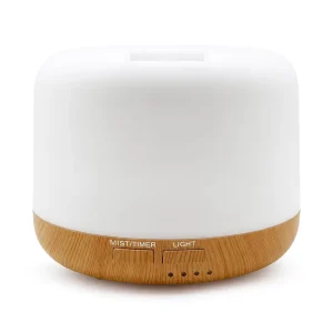 300ml BPA-Free Wood Grain Aroma Diffuser Essential Oil Humidifier Cool Mist 7-Color LED Auto Shut-Off Timer