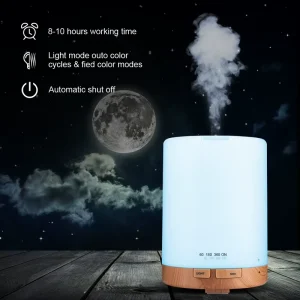 300ml Plastic Essential Oil Diffuser with LED Light and Ultrasonic Air Humidifier for Household Use