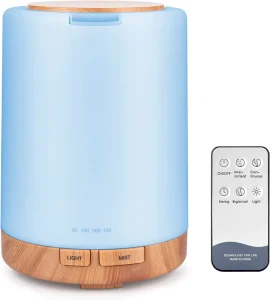 300ml Wood Grain Ultrasonic Essential Oil Aroma Diffuser with Remote Control and LED Light