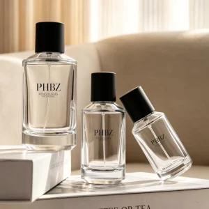 30ml 50ml 100ml Matte Clear Sloped Shoulder Glass Perfume Fragrance Bottle Silver Spray Pump Custom Empty Refillable Atomizer