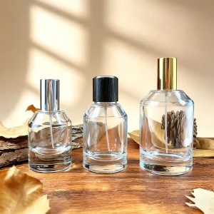 30ml 50ml 100ml Round Slanted Shoulder Pump Sprayer Empty Glass Perfume Bottle Screen Printed