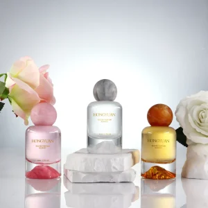 30ml 50ml 100ml Transparent Empty Glass Perfume Bottle Customized Colors Volcano Bottom Round Mist Spray Perfume Bottle with Cap