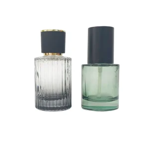 30ml Transparent Glass Perfume Bottle 50ml Vertical Stripe Thick Bottom Dropper Customizable Logo Box Eye Cream